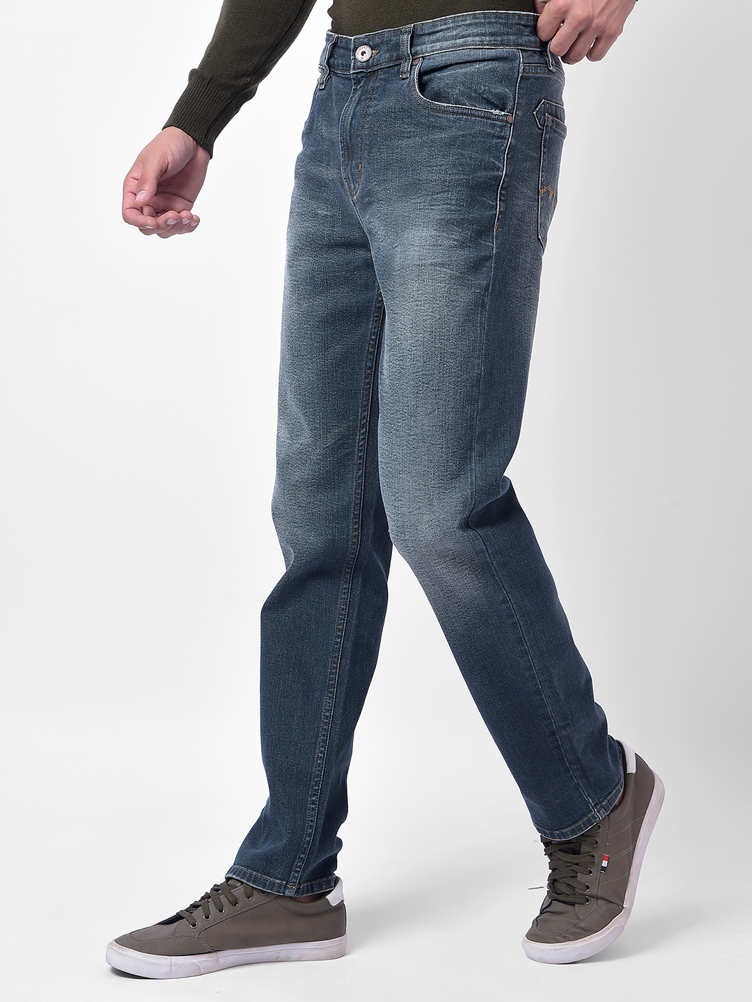 Numero Uno Men Dark Tint Slim Fit Mid Rise Sustainable Jeans